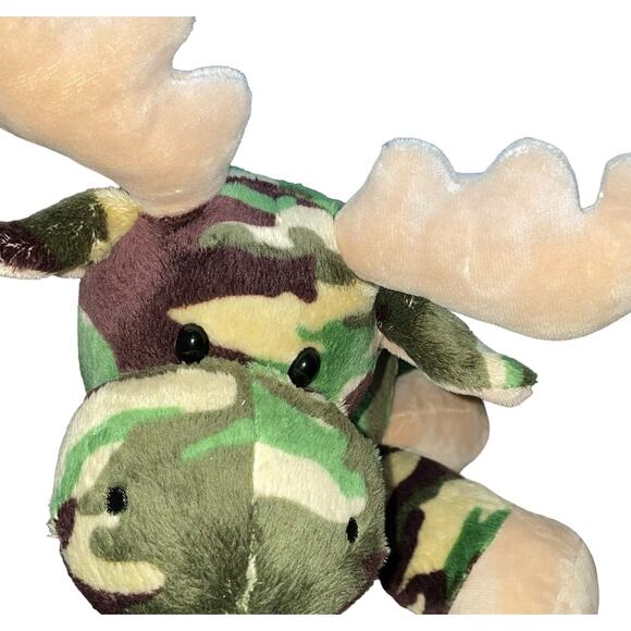 Mary Meyer Plush Moose Team Camo Stuffed Animal Antlers Nursery 40930 Green 12" - Picture 4 of 14